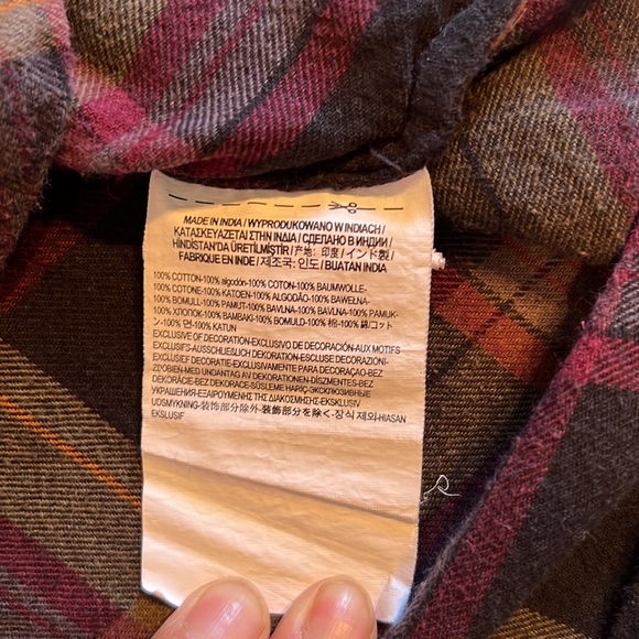 Vans Shirt Womens XS Meridian Flannel Shirt Purple Black Plaid Button Front - Picture 7 of 9